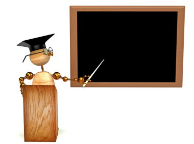 3d wood man teacher clipart