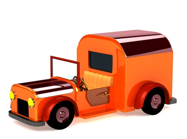 Mobil Mainan Oranye Terisolasi Pada Putih — Stok Foto