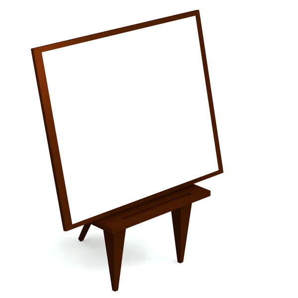3d wooden easel with blank canvas — Stock Photo, Image