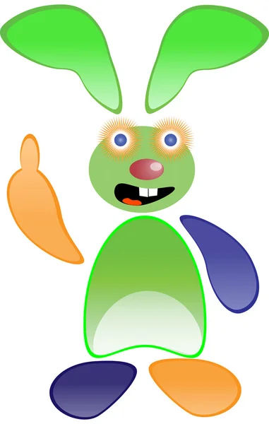 Conejo verde divertido —  Fotos de Stock