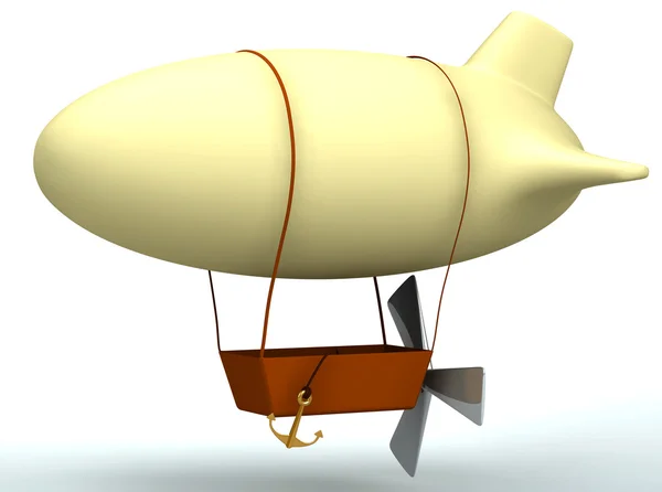 3d 卡通飞船气球 — 图库照片