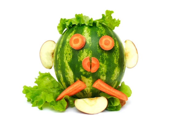 Water melon funny head — Stock Photo, Image