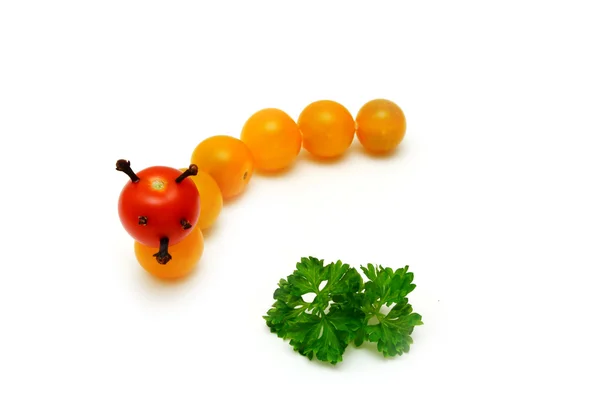 Caterpillar is created with a tomatoes — Stock Photo, Image