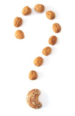 Nuts question mark clipart