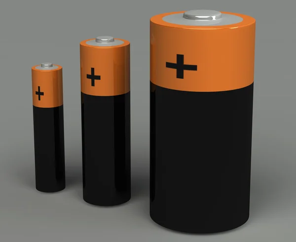 3d 组的电池 — 图库照片