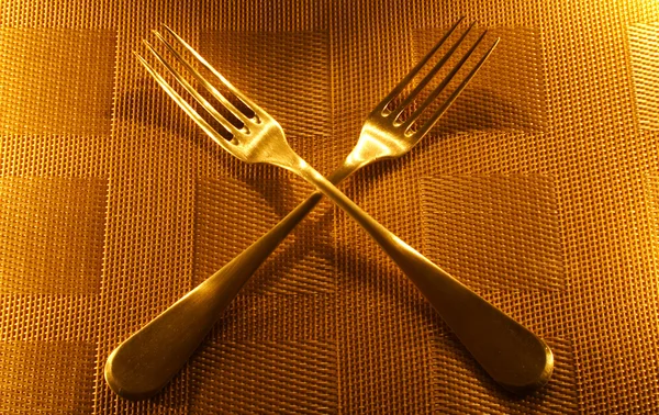 Two vintage silver forks — Stock Photo, Image