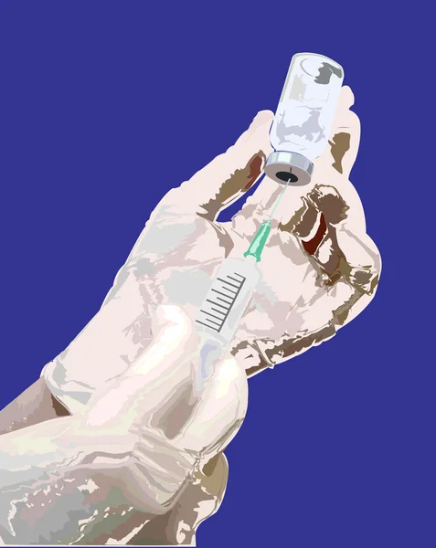 Hypodermic syringe illustration — 图库照片