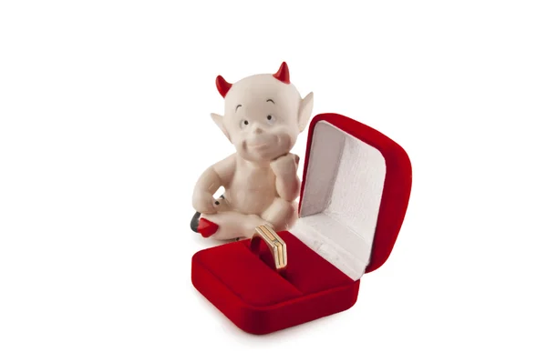 Devil with the ring — Stock Photo, Image