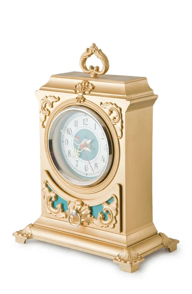 Old Clock Isolated White Background — Stock Photo, Image