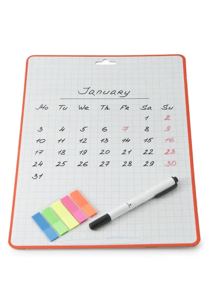 Gros Plan Une Page Calendrier — Photo