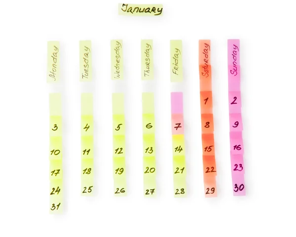 Detail Stránky Kalendáře Samolepky — Stock fotografie