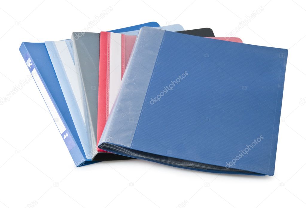 Office folders isolated on a white background