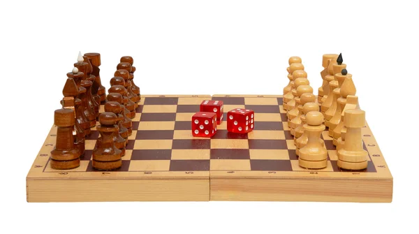 Schack och tärningar — Stockfoto