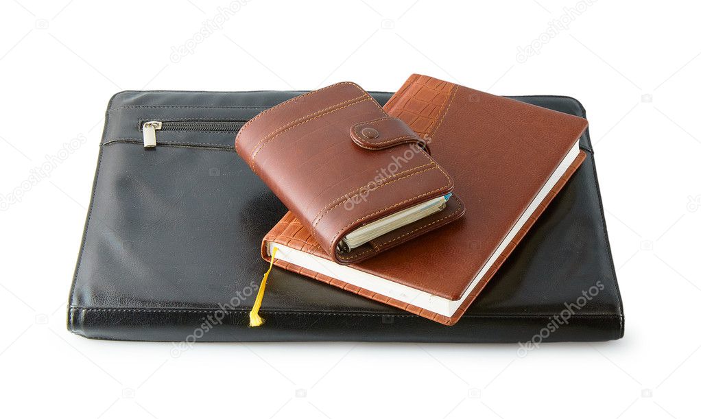 Leather folder with the diaries