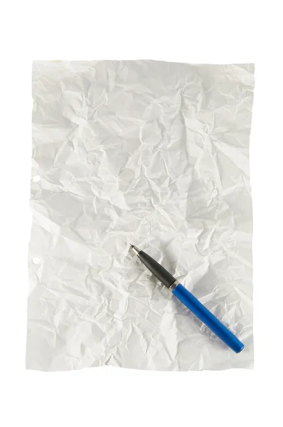 Knust papir med penn – stockfoto