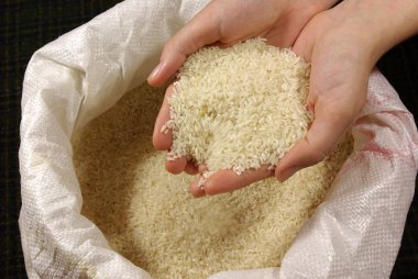 Big sack of white rice clipart