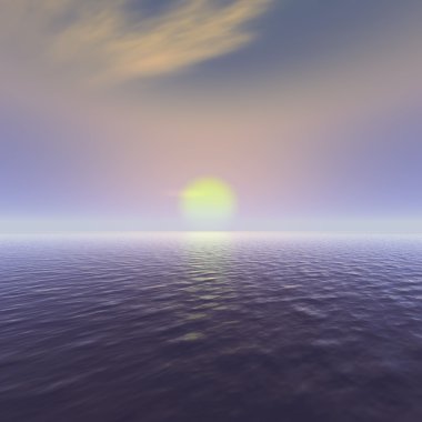 Sun rise ocean view clipart