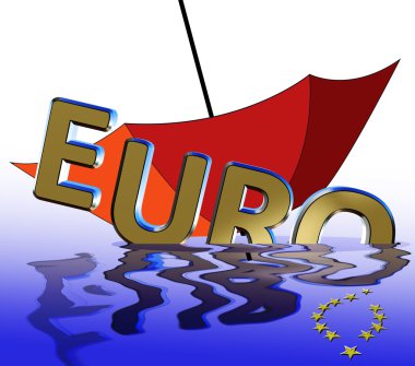 Symbol for the current euro crisis which affects the European Union and the financial markets worldwide. clipart