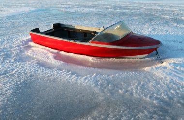 Boat winter frost ice clipart