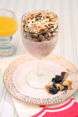 Breakfast yoghurt muesli healthy diet clipart