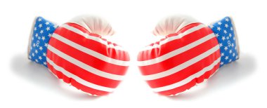 Boxing gloves usa stars and stripes flag clipart