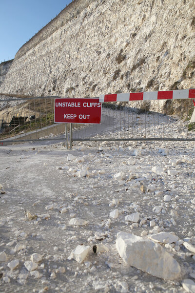 Cliff unstable warning danger