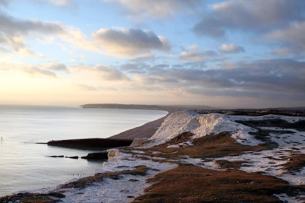 Cliff hill deniz Yedi Kızkardeşler İngiltere'de tebeşir — Stok fotoğraf