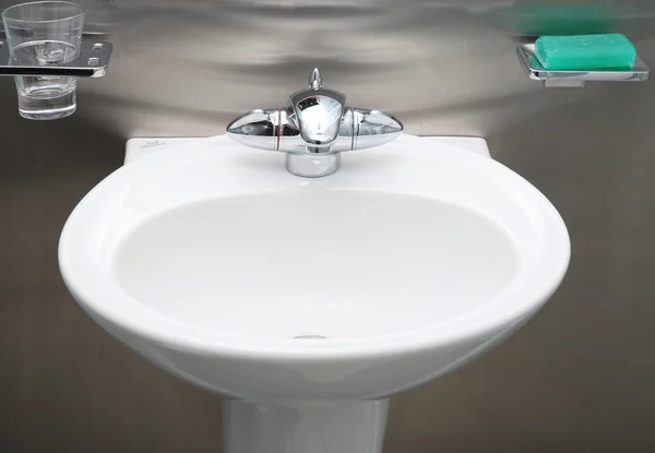 stock image Bathroom sink stainless steel