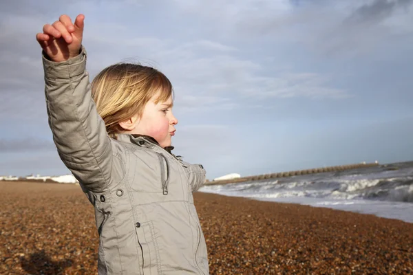 Çocuk plaj özgürlük — Stok fotoğraf