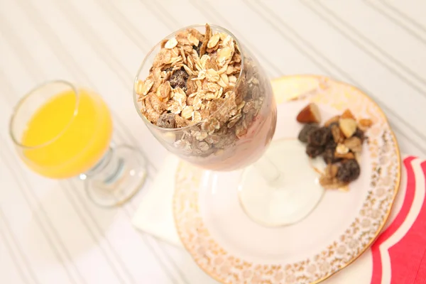 Breakfast yoghurt muesli healthy diet — Stock Photo, Image