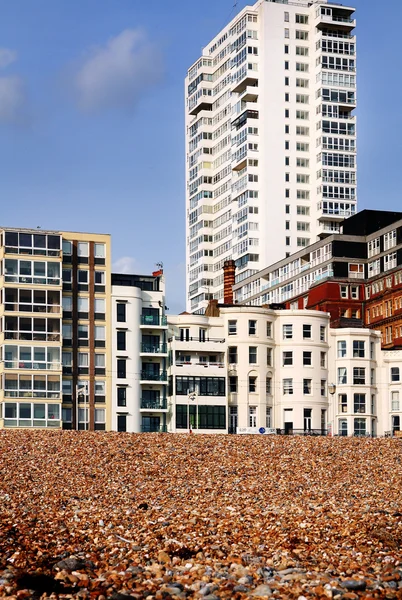 Brighton hotéis e praia — Fotografia de Stock