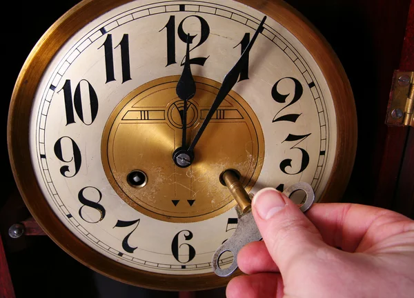 Clock vintage midnight — Stock Photo, Image
