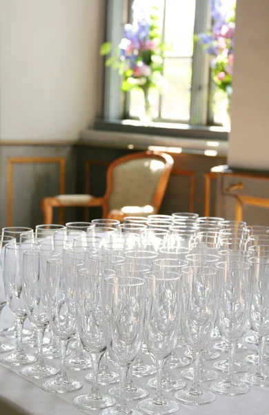 Champagne glasses reception — Stock Photo, Image