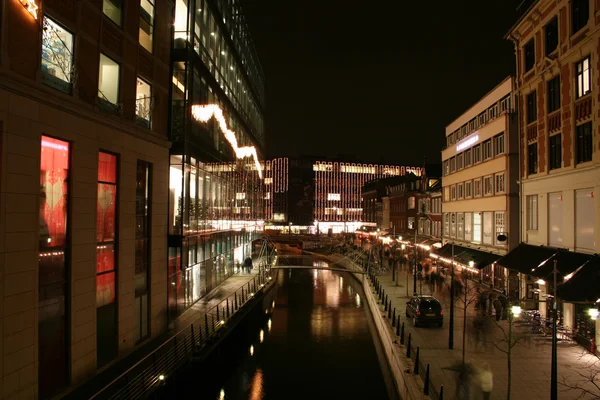 도시 덴마크 밤 — 스톡 사진