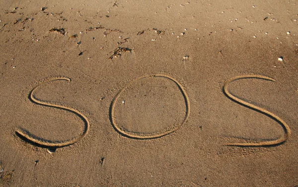 Пляж помощи Sos — стоковое фото
