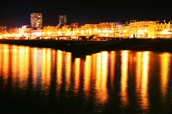 Brighton night shoreline — Stock Photo, Image