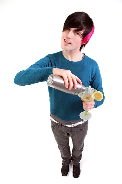 Drinking drunk student isolated — Stock Photo, Image