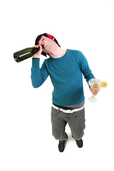 Пьяный студент в изоляции — стоковое фото