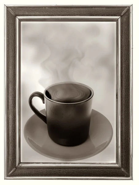 Café taza vapor caliente enmarcado — Foto de Stock