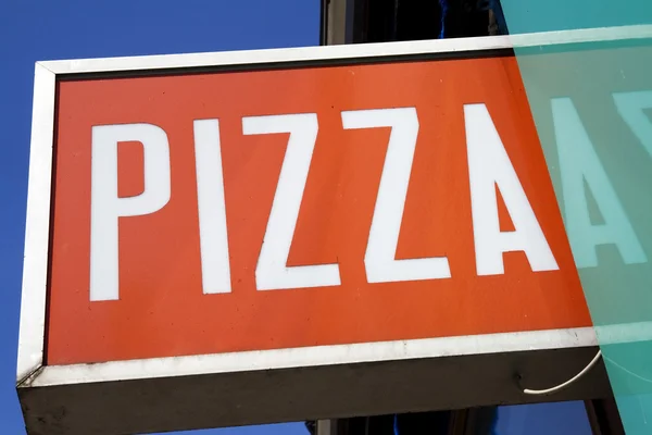 Znak pizzy — Zdjęcie stockowe