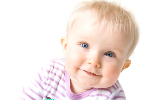 Baby Mädchen isoliert auf weiß — Stockfoto