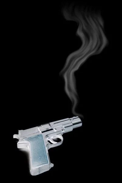 Crime gun smoke — Stock Photo, Image