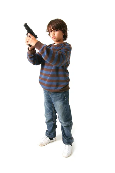 Niño con crimen armado —  Fotos de Stock