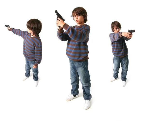 Child with gun crime — Stock Photo, Image