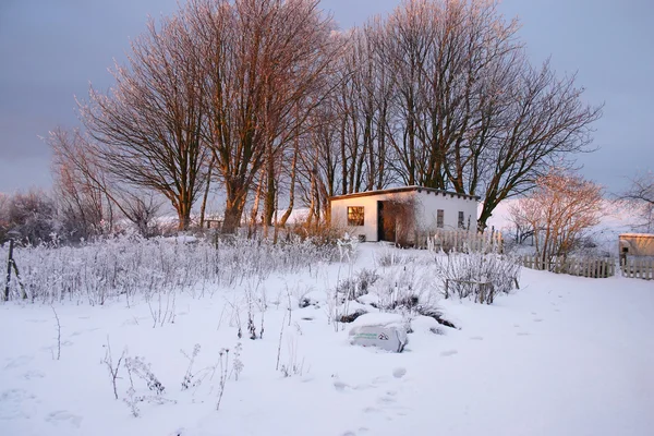 Farm building in snow — Stock Photo, Image