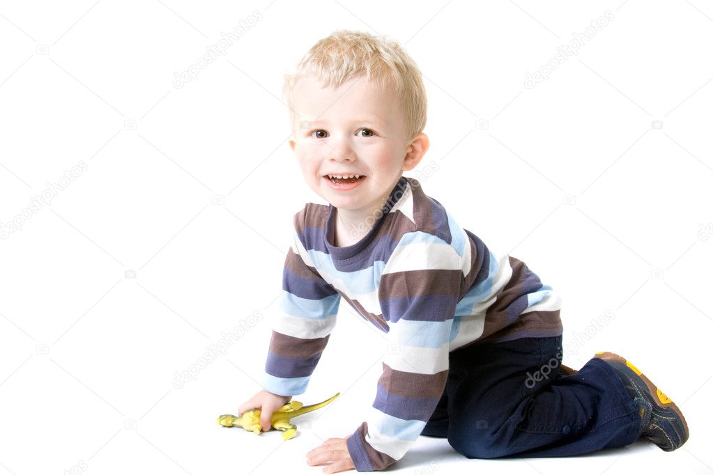 Boy toddler isolated on white