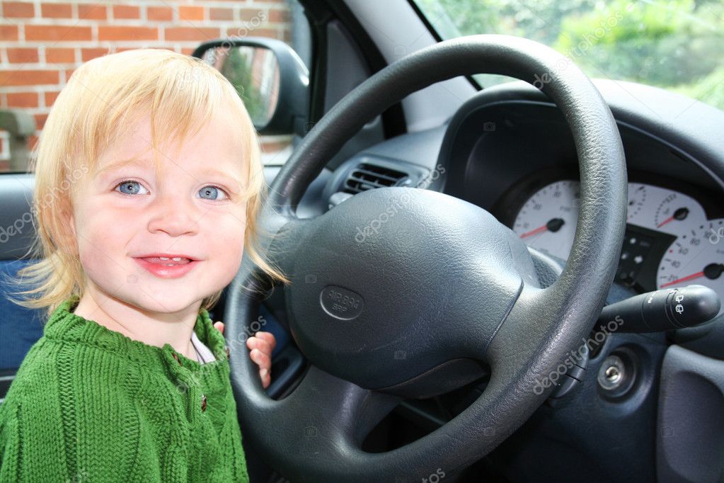 Child car steering wheel drive — Stock Photo © tlorna 4503986