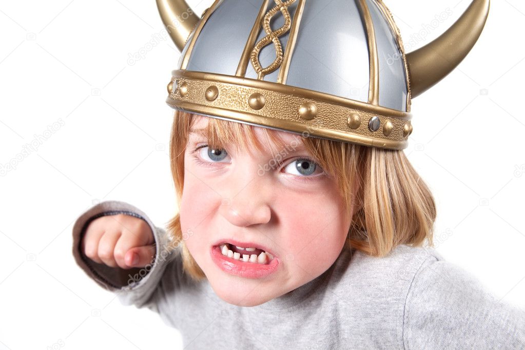 Viking child helmet isolated