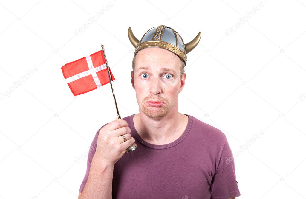 Viking man isolated helmet