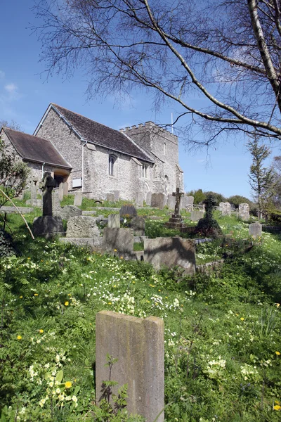 イギリスの教会 ブランバーの中世聖ニコラスの教区や村の教会 サセックスの宗教的な建物 — ストック写真